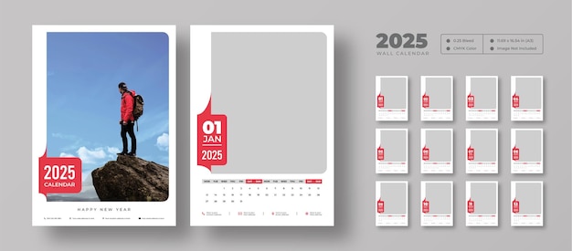 PSD 2025 wall calendar template 2025 corporate business wall calendar schedule planner