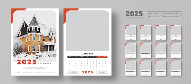 PSD 2025 wall calendar template 2025 corporate business wall calendar schedule planner