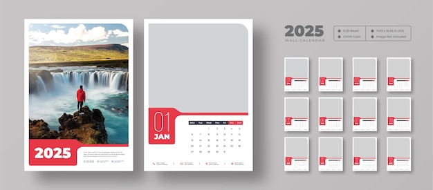 PSD 2025 wall calendar template 2025 corporate business wall calendar schedule planner