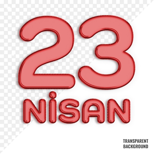 23 nisan national children's day transparent psd red balloon 23 nisan text