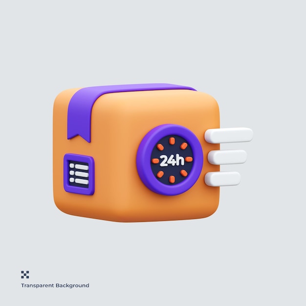 24 hours delivery 3d icon