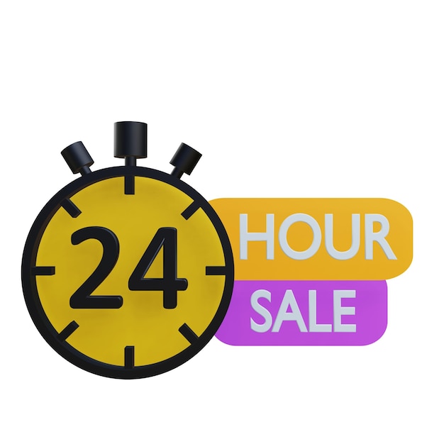 24 hours sale promotion sign