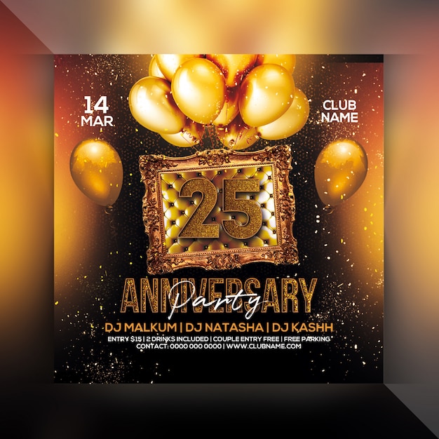 25 anniversary party flyer