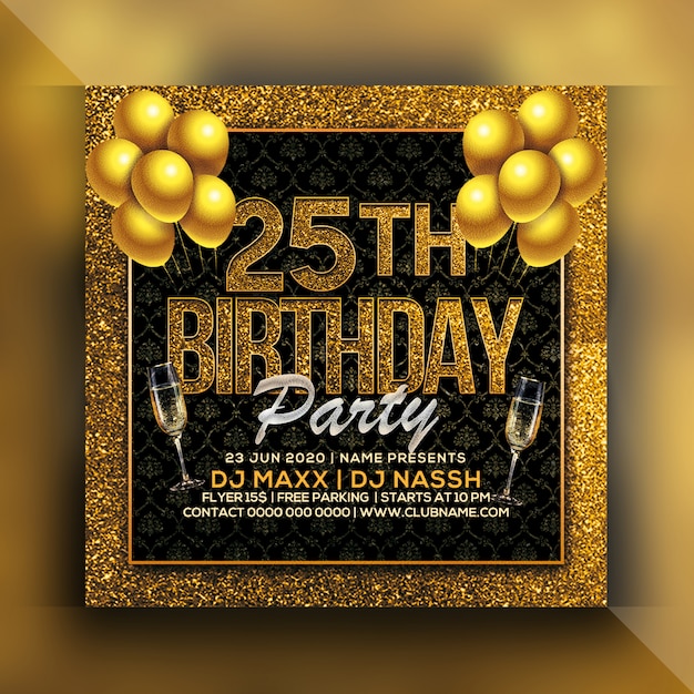 25 birthday party flyer