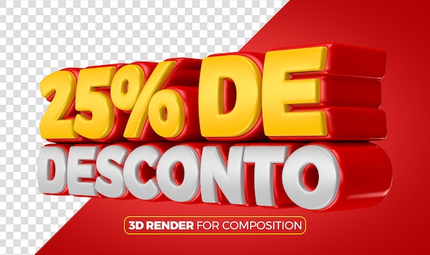 25 discount red right 3d portuguese