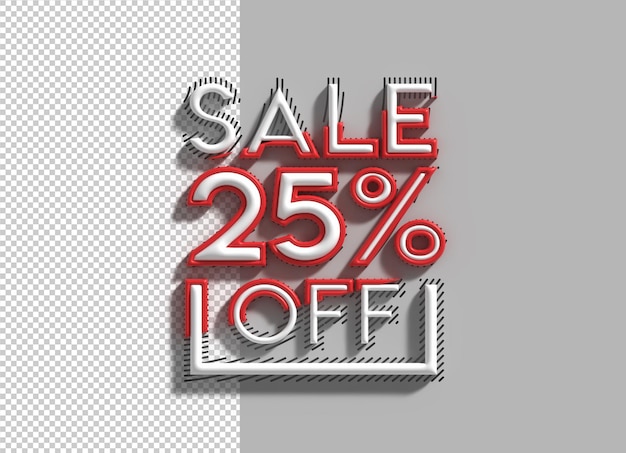 PSD 25 off sale discount banner 3d lettering transparent psd font design