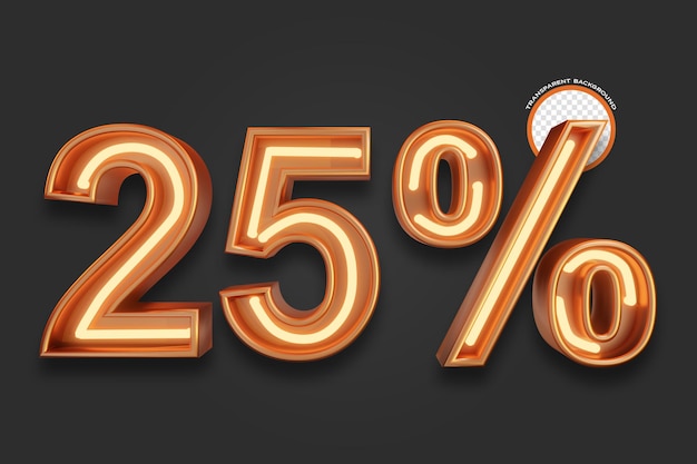 25 percentage percent sign 3d number