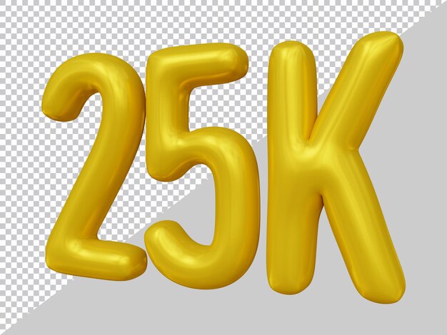 25k followers design in 3d render