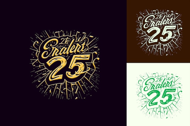 PSD 25th anniversary logo with a playful yet sophisticated desig vector abstract design collections