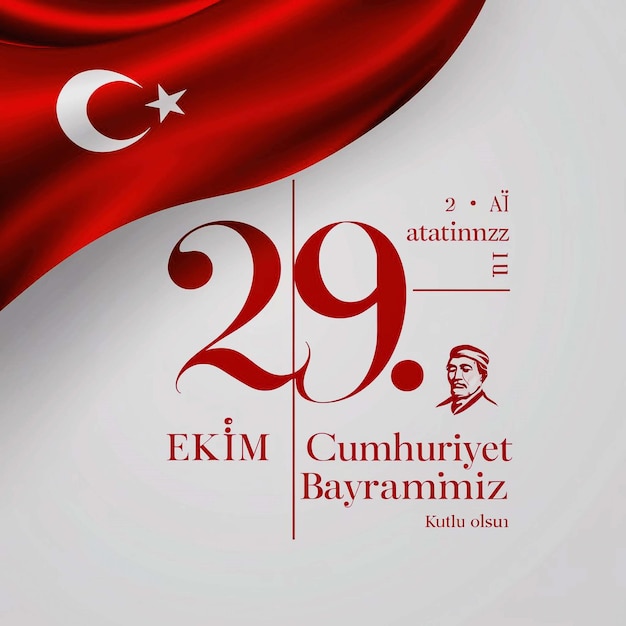 PSD 29 ekim cumhuriyet bayrami kutlu olsun istanbul turkiye translation happy 29th october