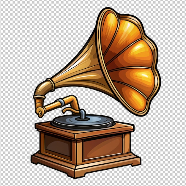 2d gramophone on transparent background