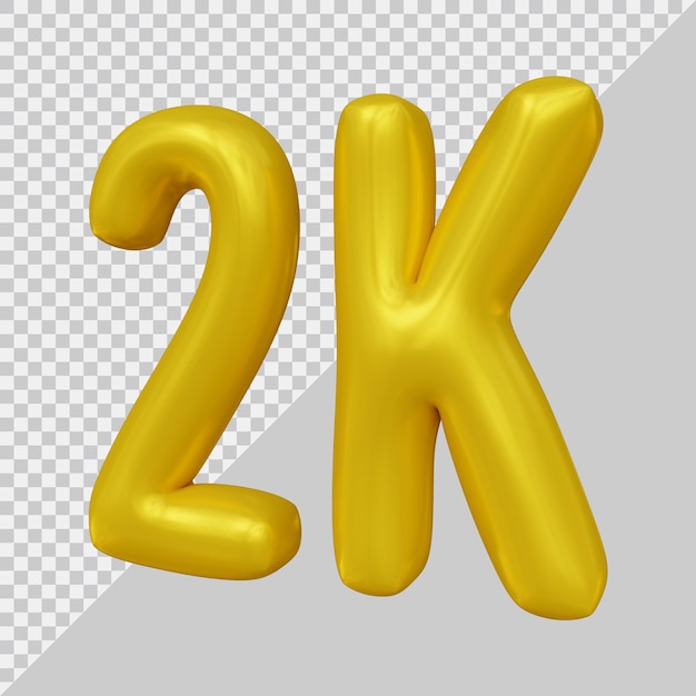 2k followers design in 3d render