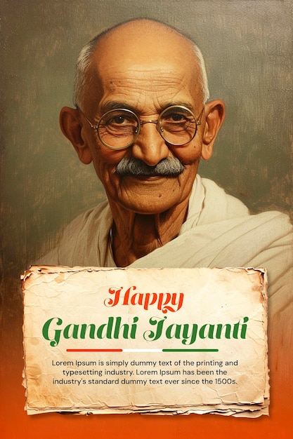 PSD 2nd october happy gandhi jayanti design poster banner