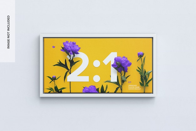 2x1 Landscape Canvas Mockup in Floater Frame