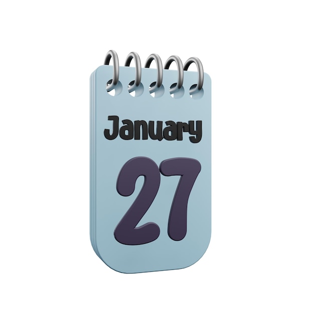 3 D illustration of 27 january icon