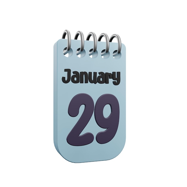 3 D illustration of 29 january icon