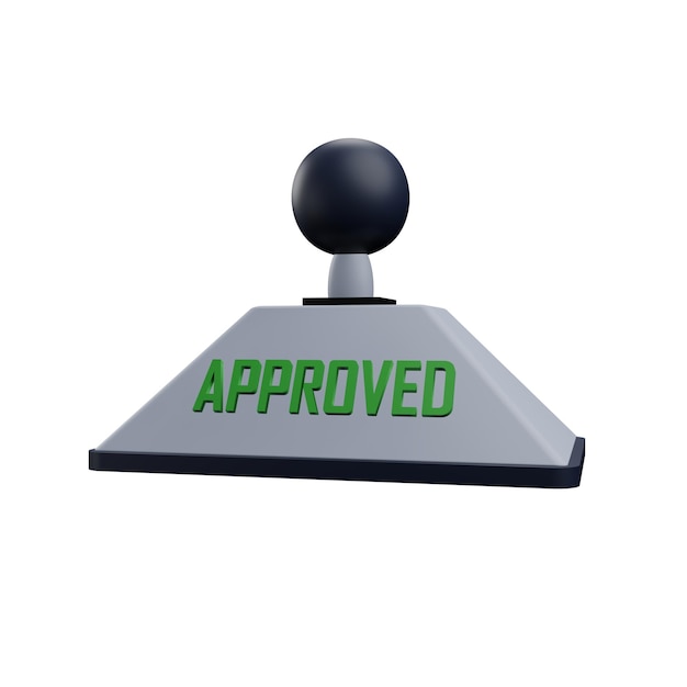 3 D illustration of approved icon