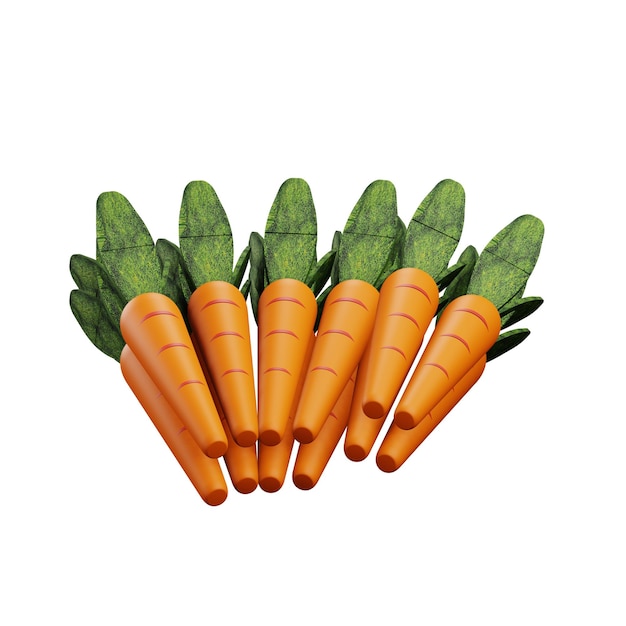 3 D illustration of carrot with transparent background