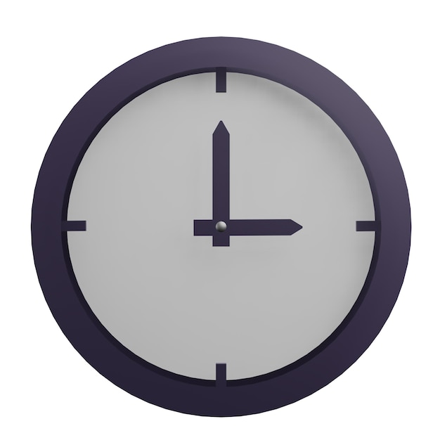 PSD 3 d illustration of clock icon with transparent background