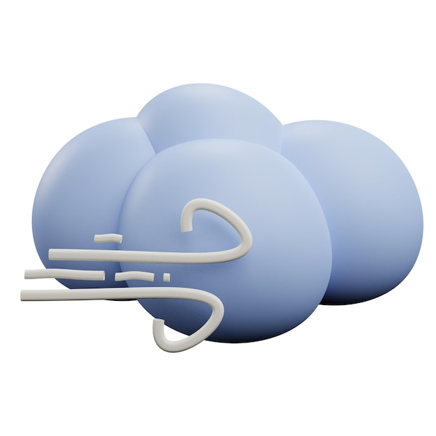 3 D illustration of Cloudy wind weather icon