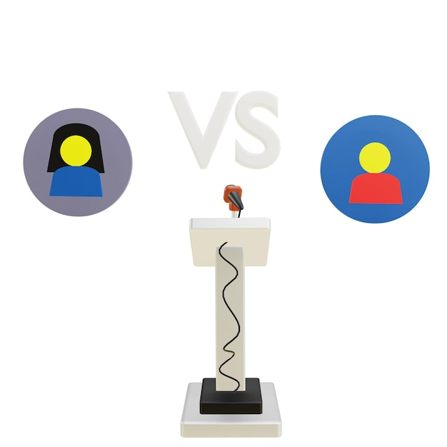 PSD 3 d illustration of debate icon