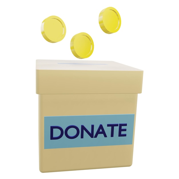 PSD 3 d illustration of donation icon