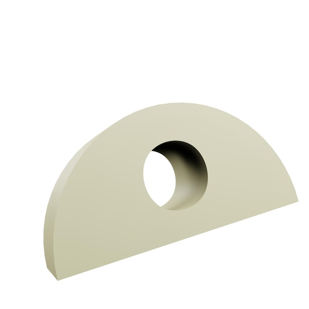 3 D illustration of holed shape