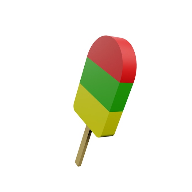 3 D illustration of ice cream stick icon