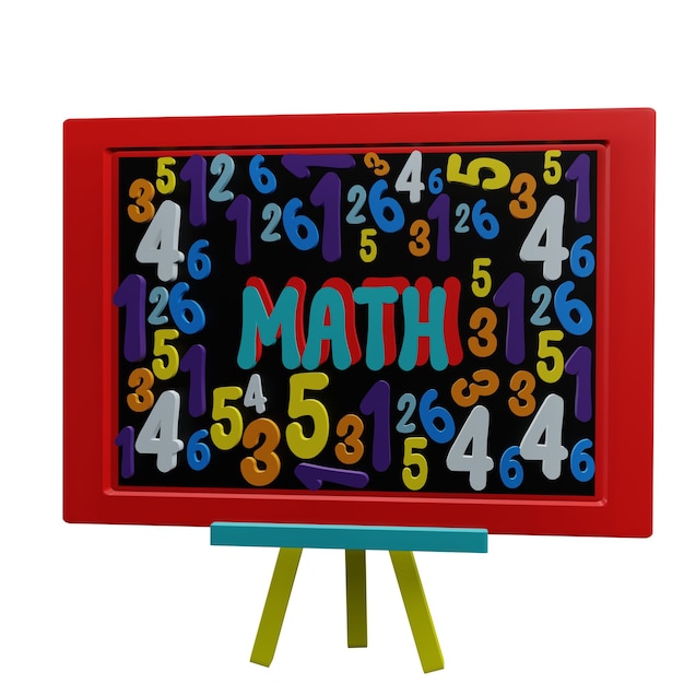 3 D illustration of math blackboard icon