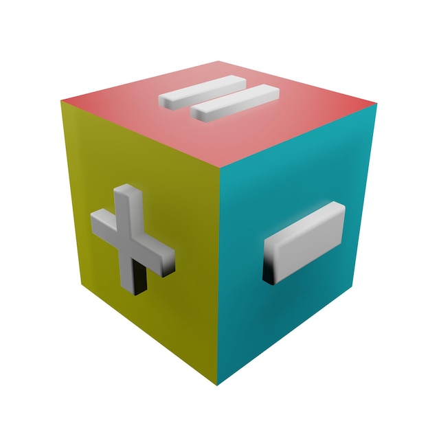 PSD 3 d illustration of math cube icon