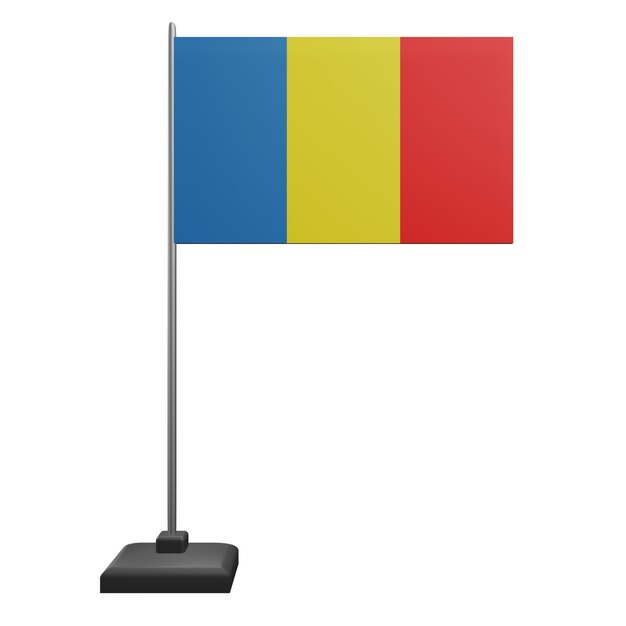 3 D illustration of Romania Flag