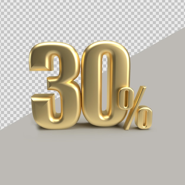 3 D Render Percenatage Gold 30