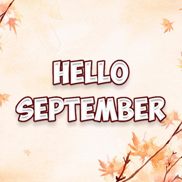 PSD 3 d text effect hello september