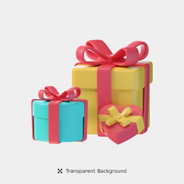 3 Gift Boxes 3d icon illustration