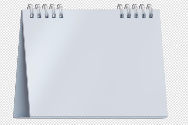 PSD 3 render blank calendar mock up on isolated transparent background space for text