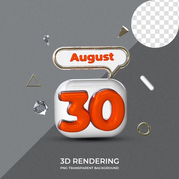 30 August poster template 3d rendering