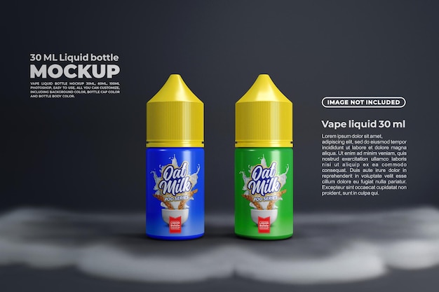 PSD 30 milliliter vape liquid plastic bottle mockup