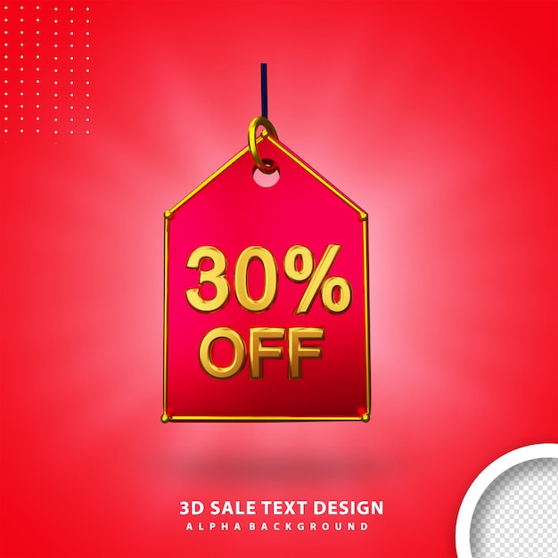 30 percent off discount sale tag icon psd