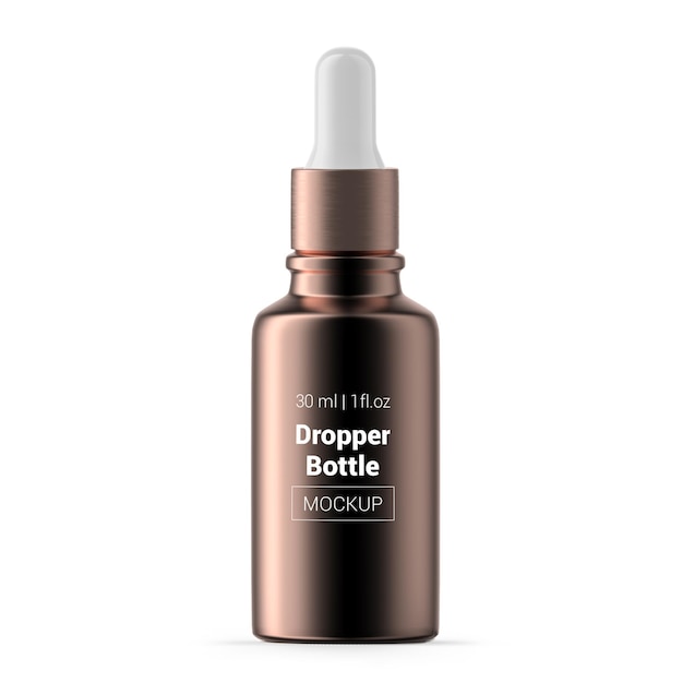 30ml 1 oz rose gold glass dropper bottle mockup