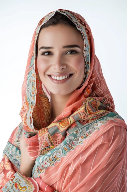 PSD 30s arab woman in transparent background