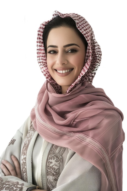 PSD 30s arab woman in white background