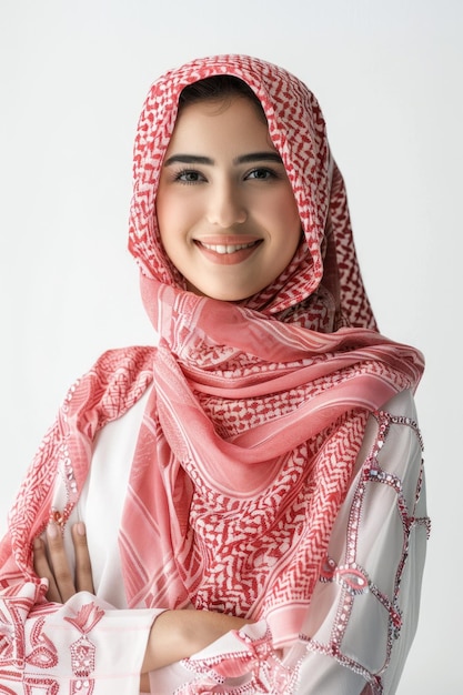 30s arab woman in white background