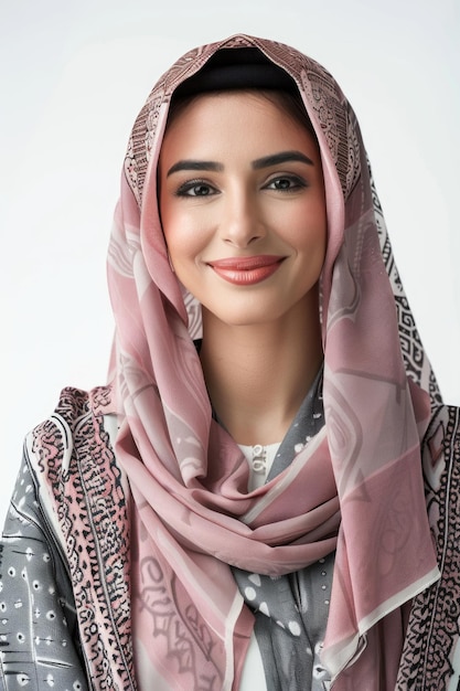 30s arab woman in white background