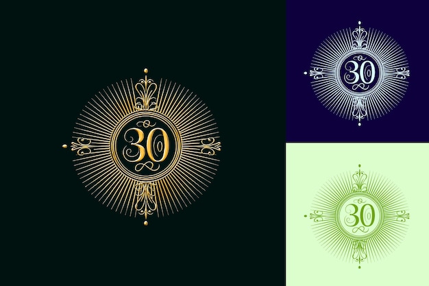 30Th Anniversary Logo With a Luxurious Design Featuring a St Vector Abstract Design Collections