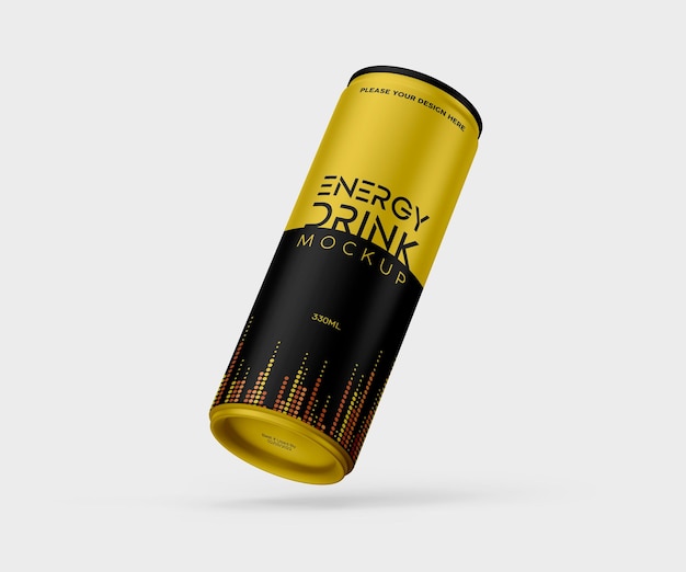 330ml energy drink can mockup