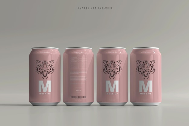 330ml Medium Size Soda or Beer Can Mockup