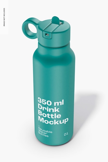 350 ml Drink Bottles Mockup, Perspective