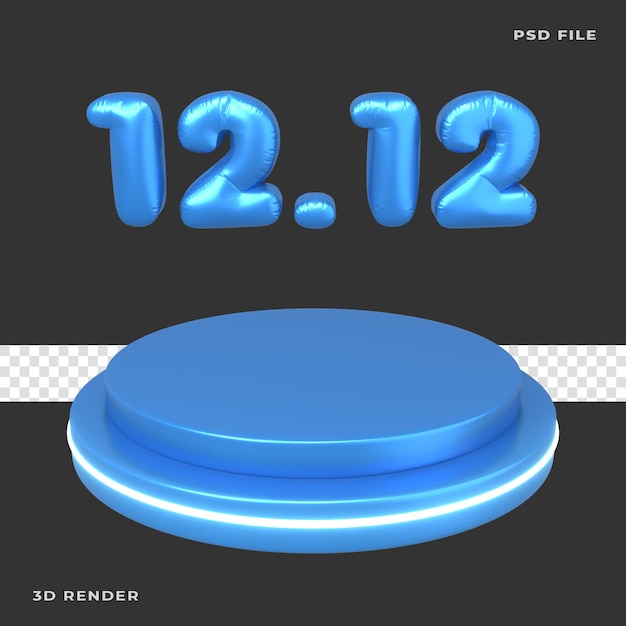 3D 12.12 Podium Rendered on transparent background