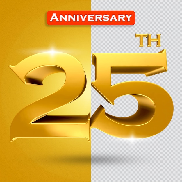 3d 25th anniversary with golden style