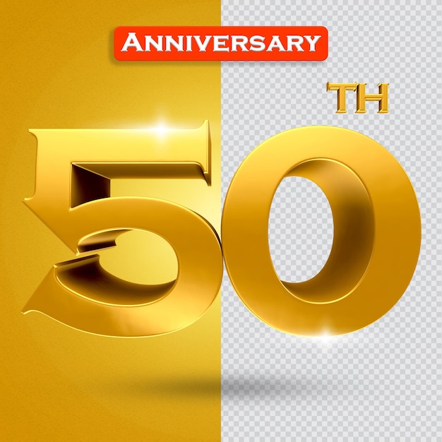 3d 50th anniversary with golden style